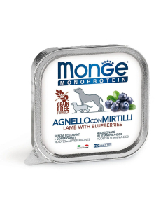 DE Monge Dog Adult - Monoprotein Superpremium - Lamm + Heidelbeeren, 24 x 150g