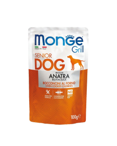 DE Monge Grill Dog Grain Free Senior - Ente, 24x100g | Hunde-Nassfutter