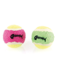 DE Tennisball 2 Stk. - ø4.5cm | Katzenspielzeug