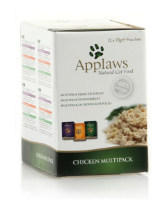 DE Applaws Huhn, Multi Pack - 12x70g | Ergänzungsnassfutter für Katzen