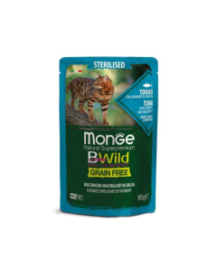 DE Monge BWild Grain Free Sterilised, Thunfisch - 28 x 85g | Katzen-Nassfutter