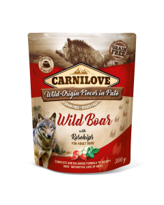 Carnilove Canine Pouch Paté Wildschwein + Hagebutten - 12 x 300 g | Hunde-Nassfutter