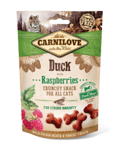 Carnilove Feline - Crunchy Snack - Ente mit Himbeeren - 10 x 50 g | Snack für Katzen