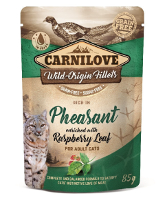 Carnilove Feline Pouch Ragout - Fasan mit Himbeerblättern - 24 x 85 g | Nassfutter für Katzen