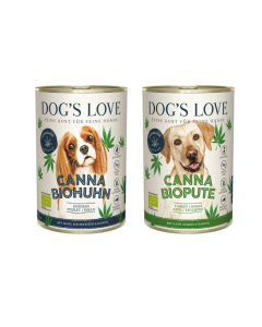 DE Dog‘s Love Canna 100% Bio mit Hanf, 6 x 400g | Hunde-Nassfutter