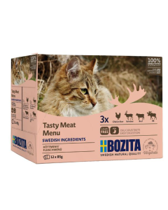 BOZITA Fleischmenü, Häppchen in Sauce - POUCH Multibox 12 x 85g