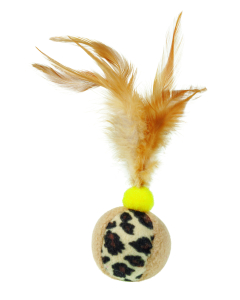 Katzenspielzeug Ball mit Feder - 14 cm