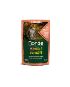 DE Monge BWild Grain Free Sterilised, Lachs - 28 x 85g | Katzen-Nassfutter