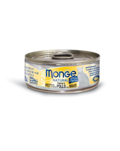 DE Monge Natural Superpremium Adult - Thunfisch, Huhn + Mais, 24 x 80g | für Katzen