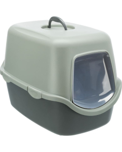 Trixie Be Eco Katzentoilette Vico, mit Haube, anthrazit/grau-grün - 40x40x56cm