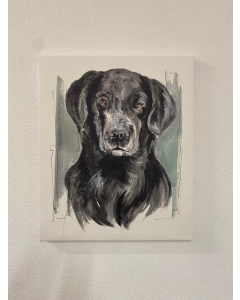 "Labrador" Aquarell-Druck auf Leinwand, 60x50cm