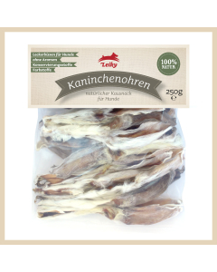 Leiky Kaninchenohren mit Fell, getrocknet 250g