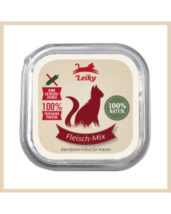 Leiky Katzen-Nassfutter Fleisch-Mix 100g