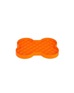 AO LickiMat SLODOG Schleckplatte in Knochenform, orange | Für Hunde