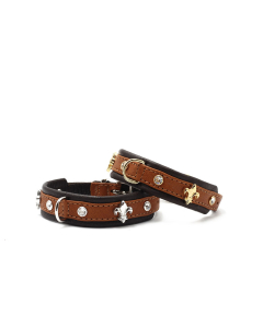 Maul Lederhalsband Mini Fleur cognac 27cm/18mm