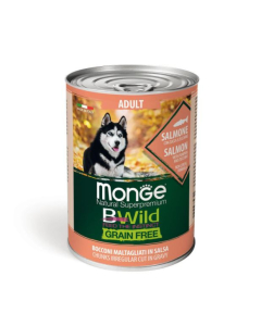 DE Monge BWild Grain Free Adult ALL BREEDS - Lachs, 24 x 400g | Hunde-Nassfutter  