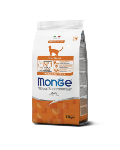 DE Monge Natural Superpremium Sterilised Monoprotein - Ente | Katzen-Trockenfutter