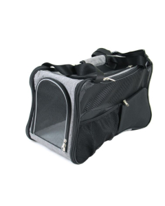 swisspet Transporttasche Mora schwarz/grau - 46x24.5x28.5cm | Für Hunde und Katzen