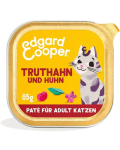 PV Edgard & Cooper Feline ADULT Truthahn + Huhn mit Cranberrys - 16x85g