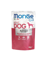 DE Monge Grill Dog Grain Free Adult - Rind, 24x100g | Hunde-Nassfutter