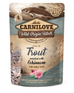 Carnilove Feline Pouch Ragout - Forelle mit Echinacea - 24 x 85 g | Nassfutter für Katzen