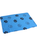 Pawise Fleece-Hundedecke blau mit Pfoten, 100x70cm